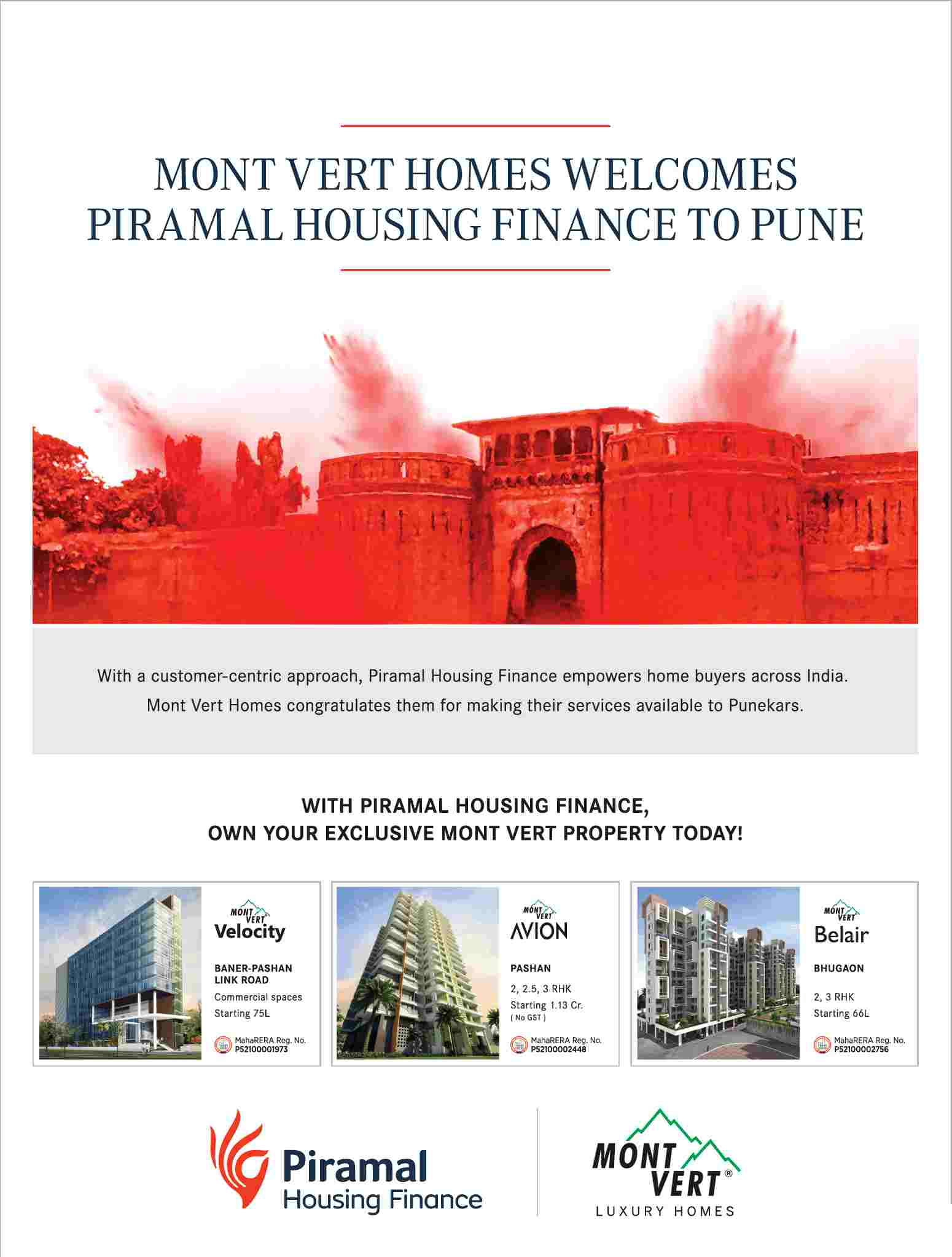 Own exclusive Mont Vert property today with Piramal Housing Finance in Pune Update